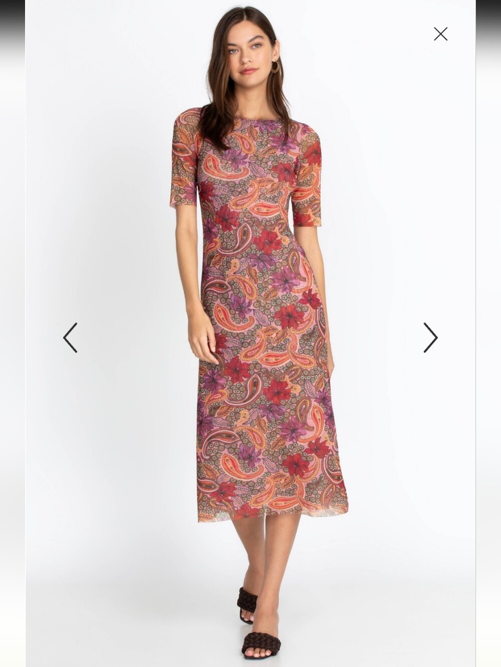 Johnny Was Haley Paisley Midi Dress Small